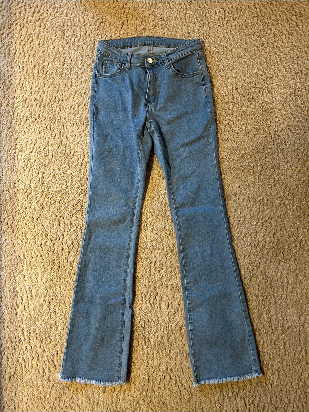 Women’s Blue Denim Flare Jeans - Classic Mid Wash